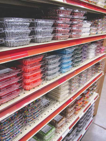 Shelves of dry goods