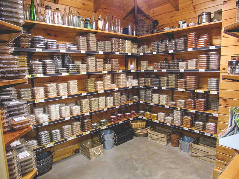 Shelves of dry goods